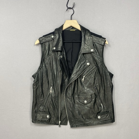 Rebecca Minkoff Jackets & Blazers - Rebecca Minkoff Vest Large Lambskin Leather Moto Biker Asymmetrical Zipper Black